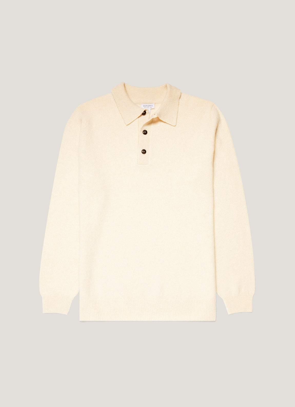 Men's Lambswool Polo Shirt in Ecru