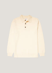Men's Lambswool Polo Shirt in Ecru