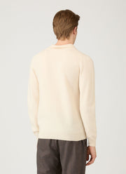 Men's Lambswool Polo Shirt in Ecru