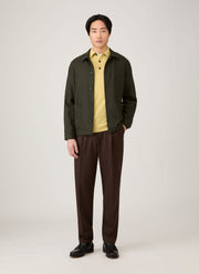 Men's Lambswool Polo Shirt in Dusty Yellow