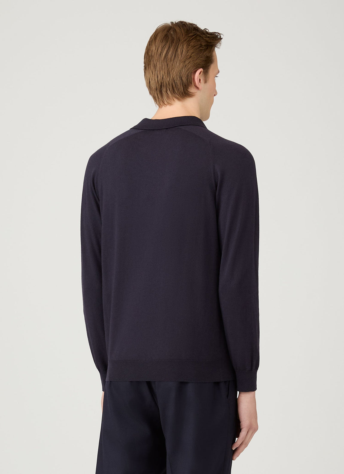 Men's Sea Island Cashmere Polo Shirt in Midnight Navy