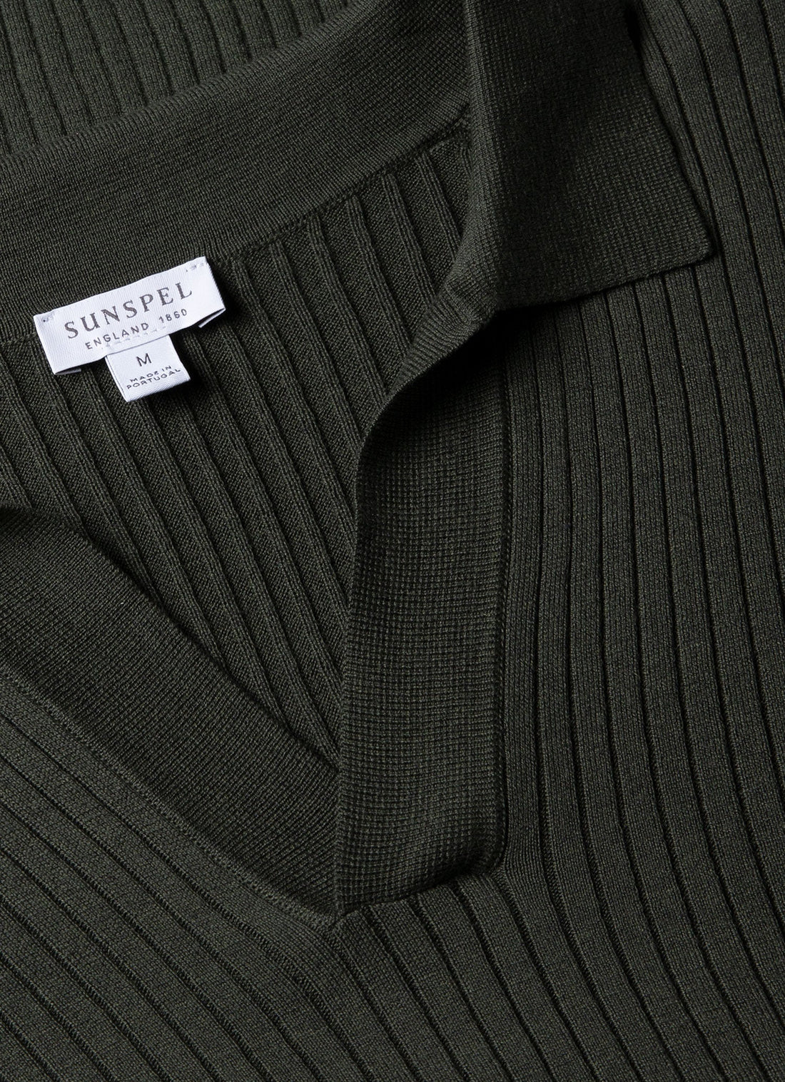 Men's Fine Rib Silk Cotton Polo in Dusk Green