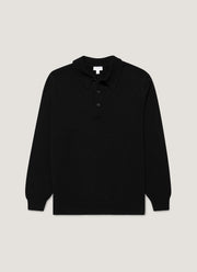Men's Cashmere Polo Shirt in Black