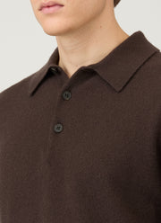 Men's Cashmere Polo Shirt in Truffle