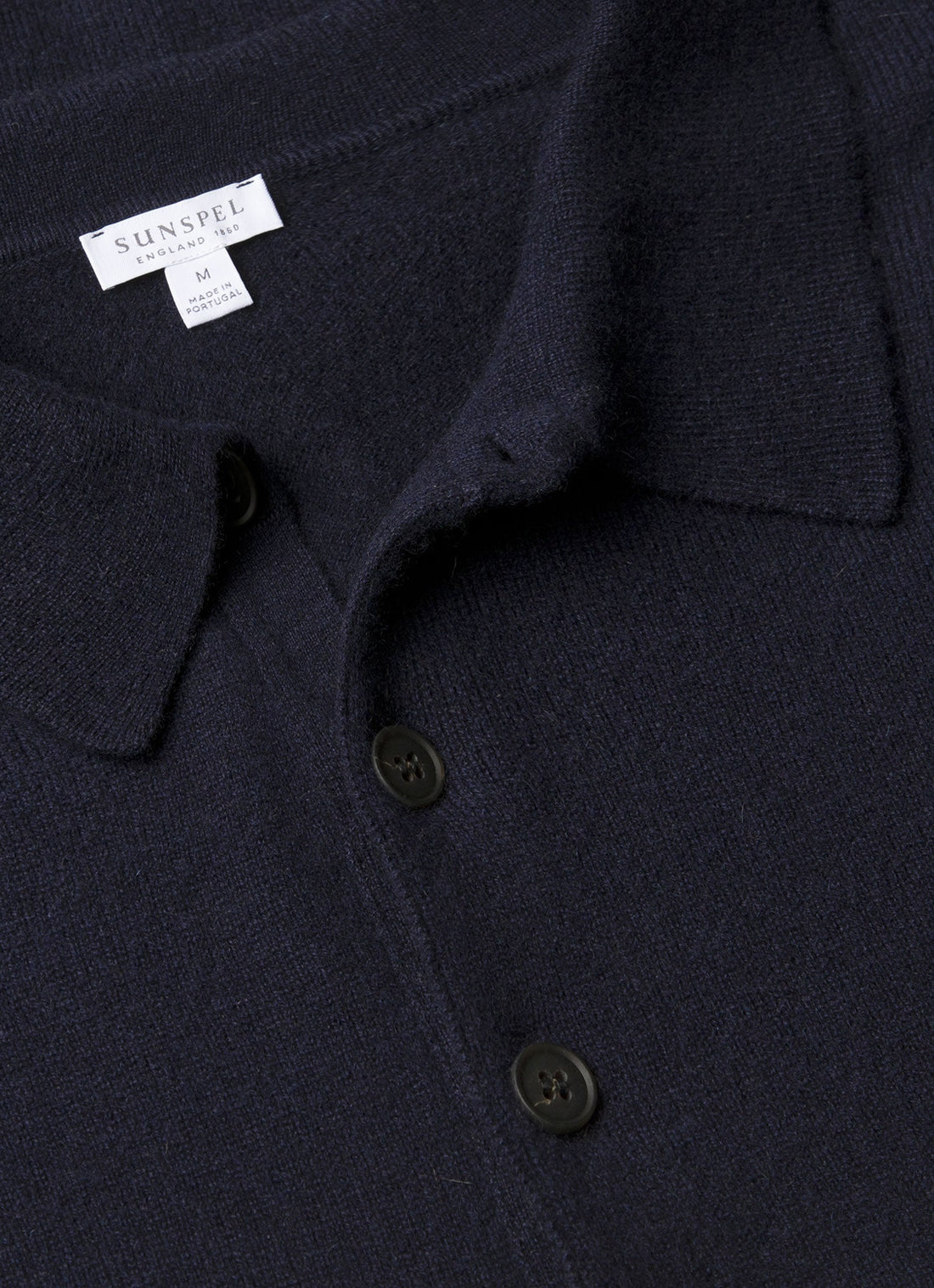 Men's Cashmere Knitted Polo Shirt in Navy