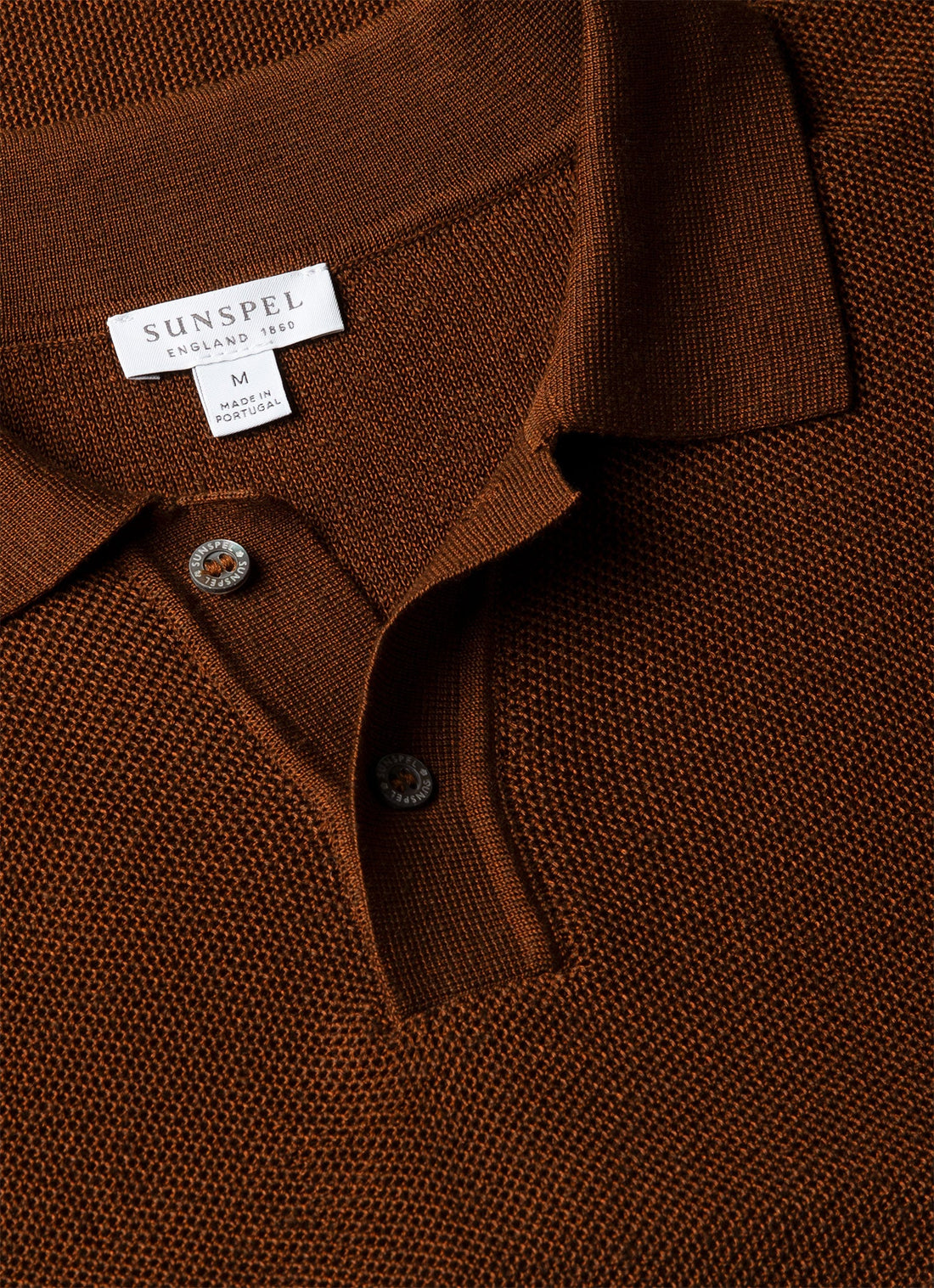 Men's Silk Linen Honeycomb Polo in Bronze
