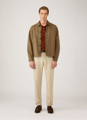 Men's Cotton Mesh Polo Shirt in Rust