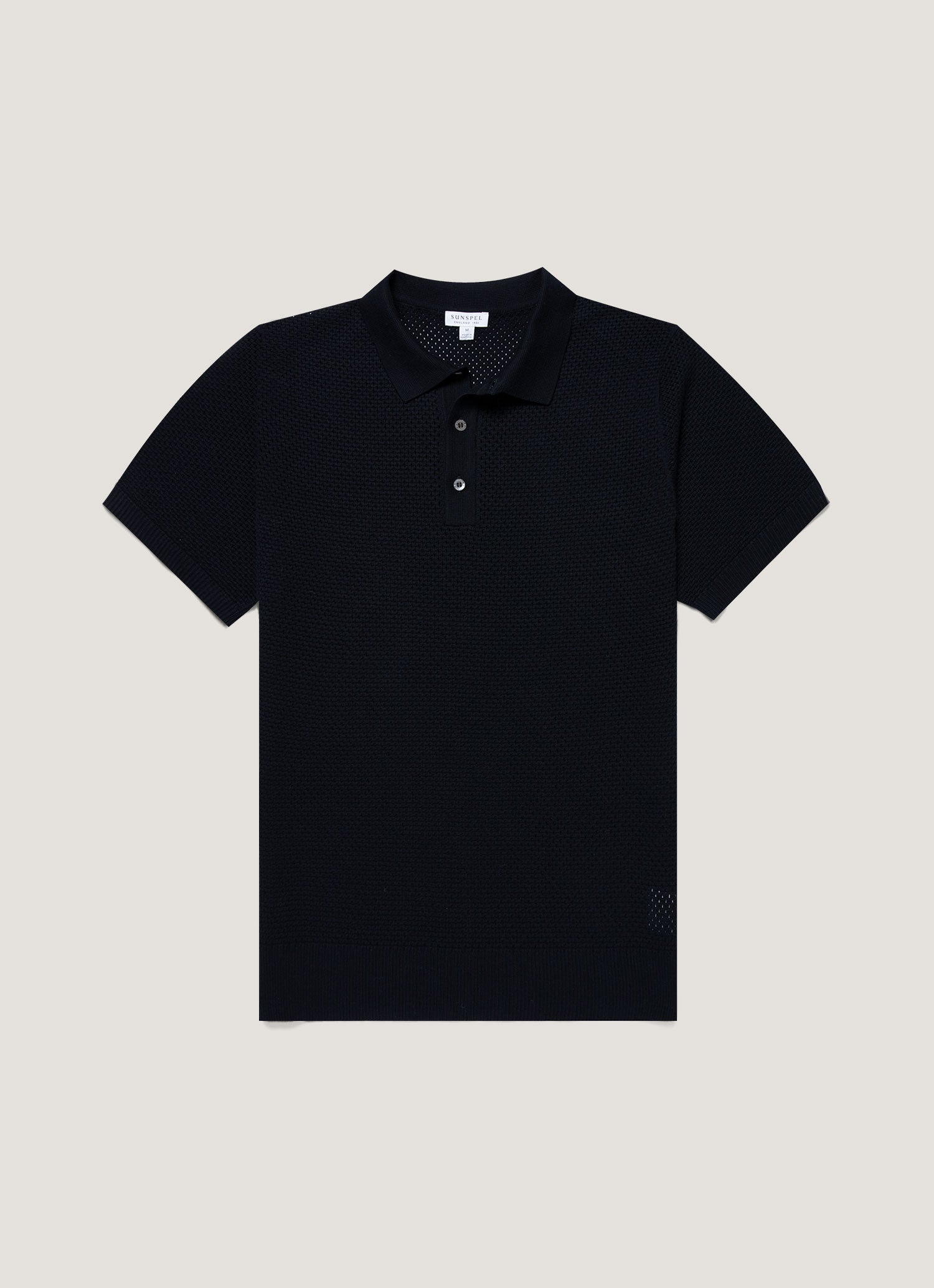 Men's Cotton Mesh Polo in Navy