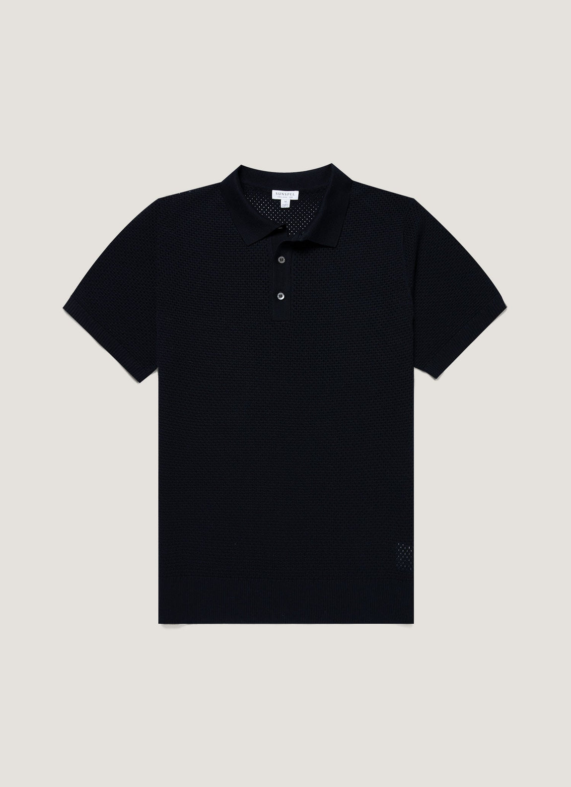 Men's Cotton Mesh Polo Shirt in Navy