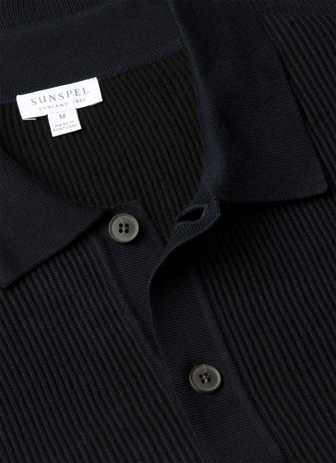 Men's Contrast Rib Polo Shirt in Navy