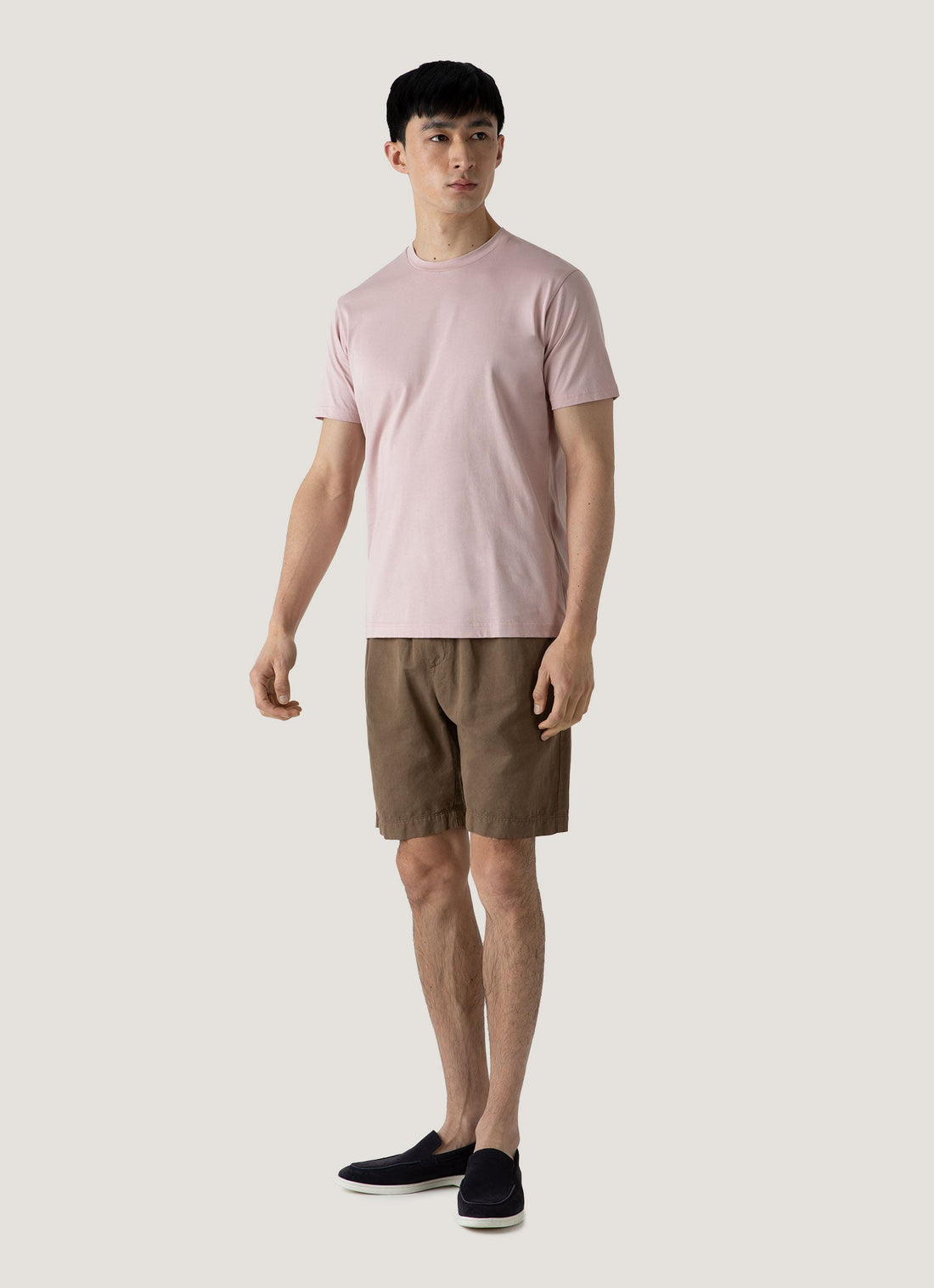 Men's Cotton Linen Drawstring Shorts in Dark Tan