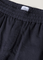 Men's Cotton Linen Drawstring Shorts in Navy