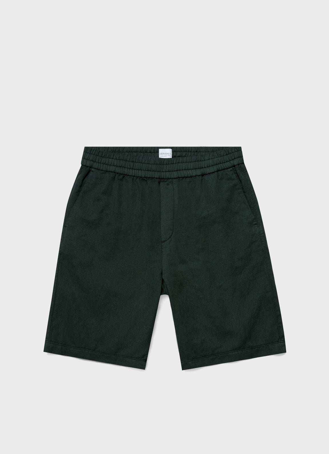 Men's Cotton Linen Drawstring Shorts in Seaweed