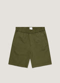 Men's Cotton Linen Drawstring Shorts in Deep Olive