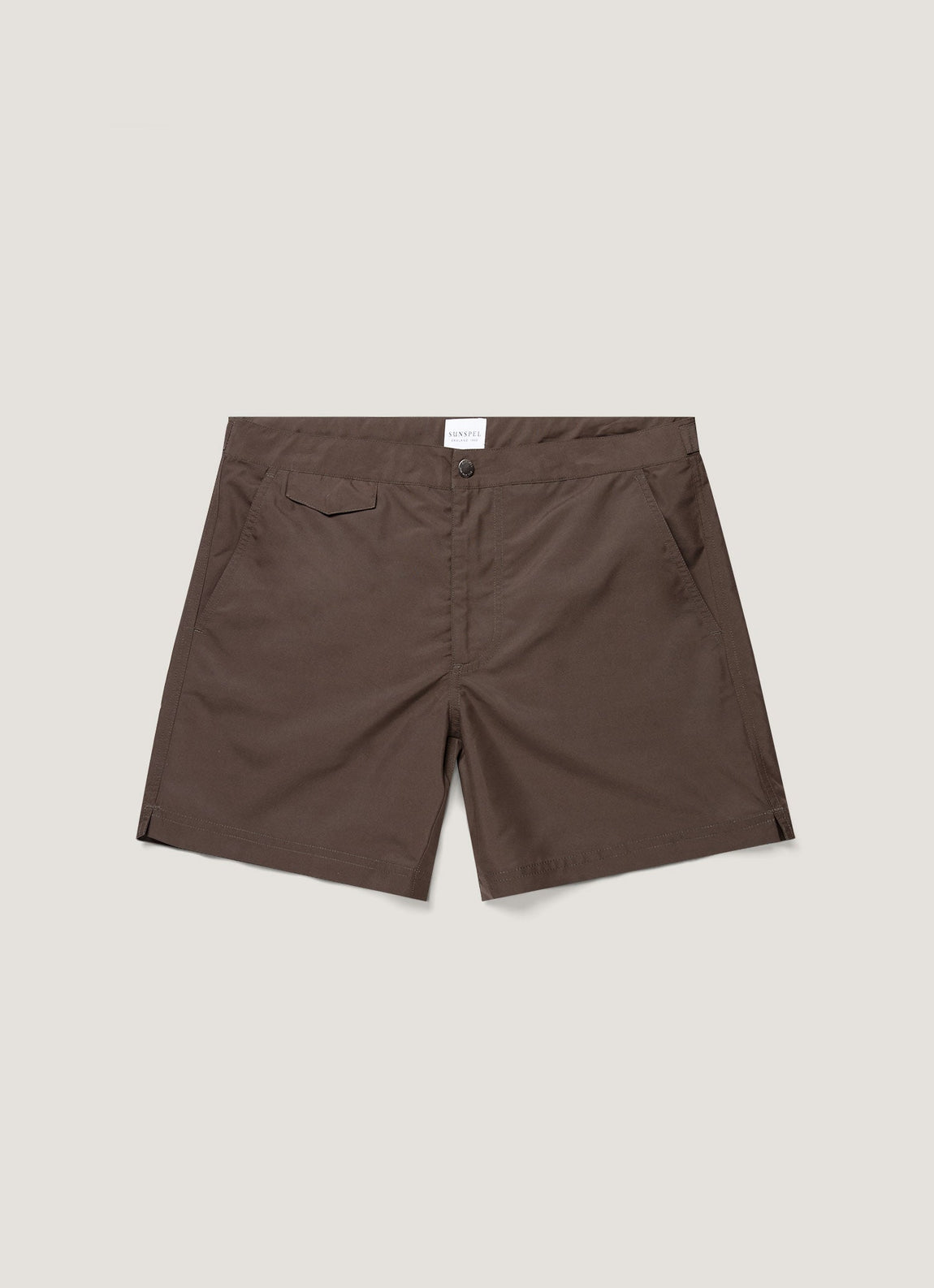 Men's Tailored Swim Shorts in Dark Walnut