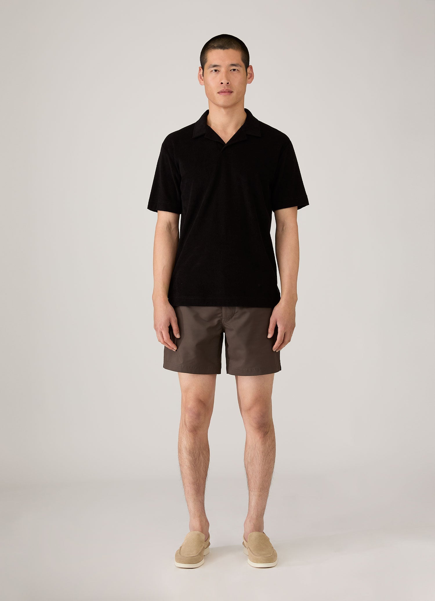 Men's Tailored Swim Shorts in Dark Walnut