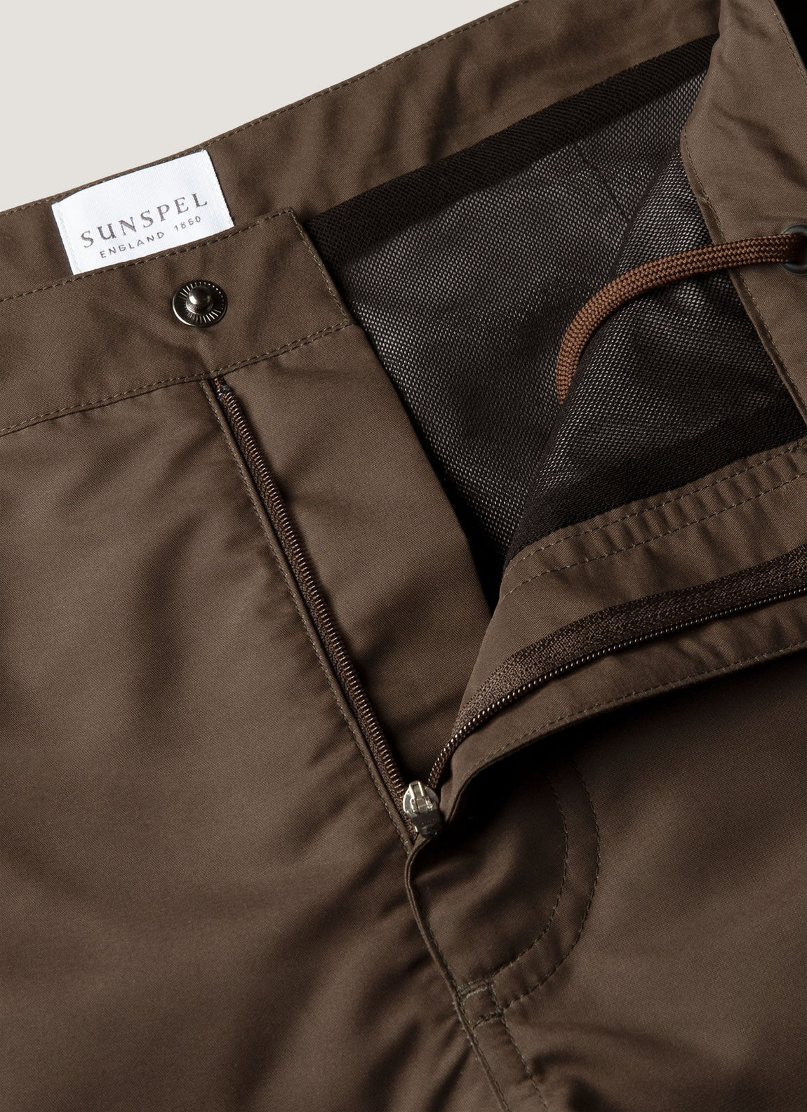 Men's Tailored Swim Shorts in Dark Walnut