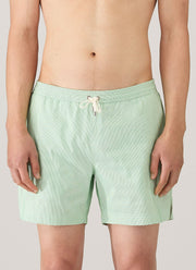 Men's Drawstring Swim Shorts in Bright Green/White