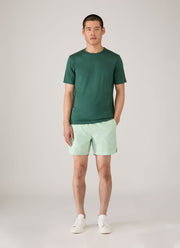 Men's Drawstring Swim Shorts in Bright Green/White