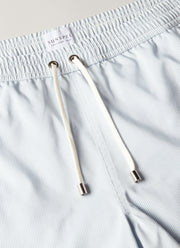 Men's Drawstring Swim Shorts in Sky Blue/White