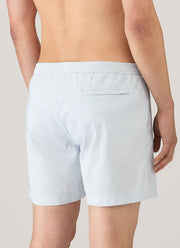 Men's Drawstring Swim Shorts in Sky Blue/White