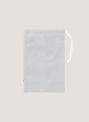 Men's Drawstring Swim Shorts in Navy/White