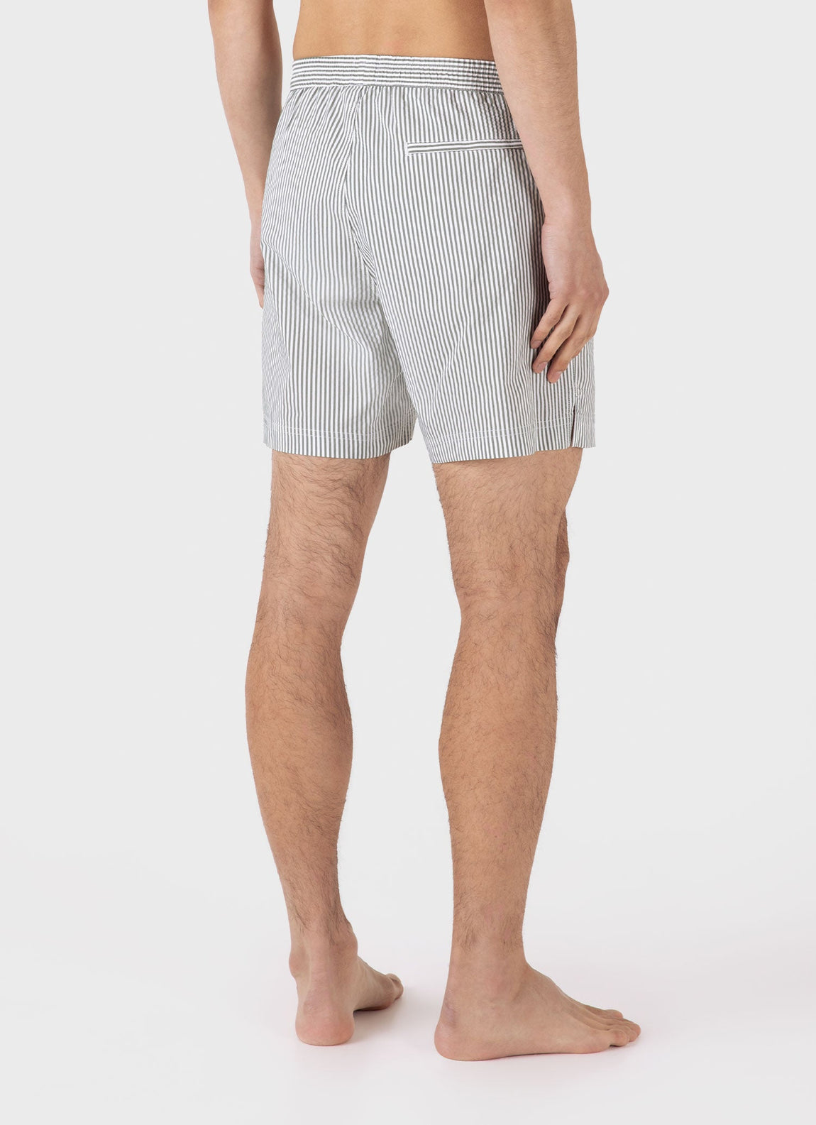 Men's Drawstring Swim Shorts in Dusk Green/White