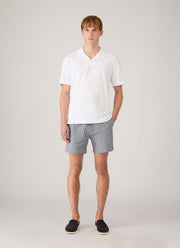 Men's Seersucker Swim Shorts in Navy/White