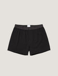 Men's Superfine Cotton One-Button Boxer Short in Black