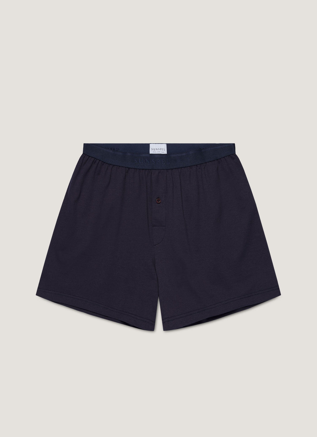 Men's Superfine Cotton One-Button Boxer Short in Navy