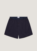 Men's Superfine Cotton One-Button Boxer Short in Navy
