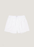 Men's Superfine Cotton One-Button Boxer Short in White