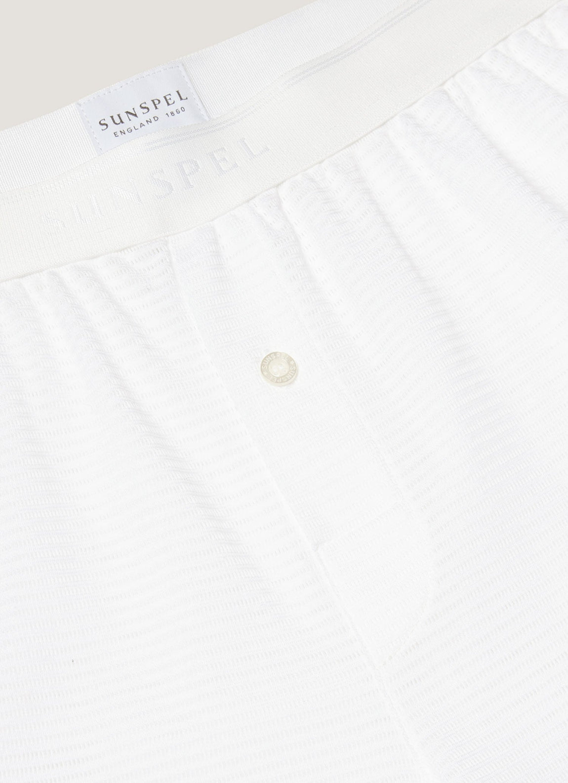 Men's Cellular Cotton One-Button Boxer Shorts in White