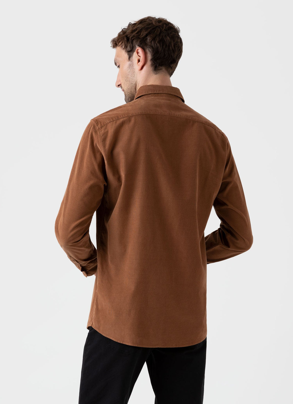 Men's Fine Cord Shirt in Pecan