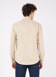 Men's Button Down Flannel Shirt in Oatmeal Melange