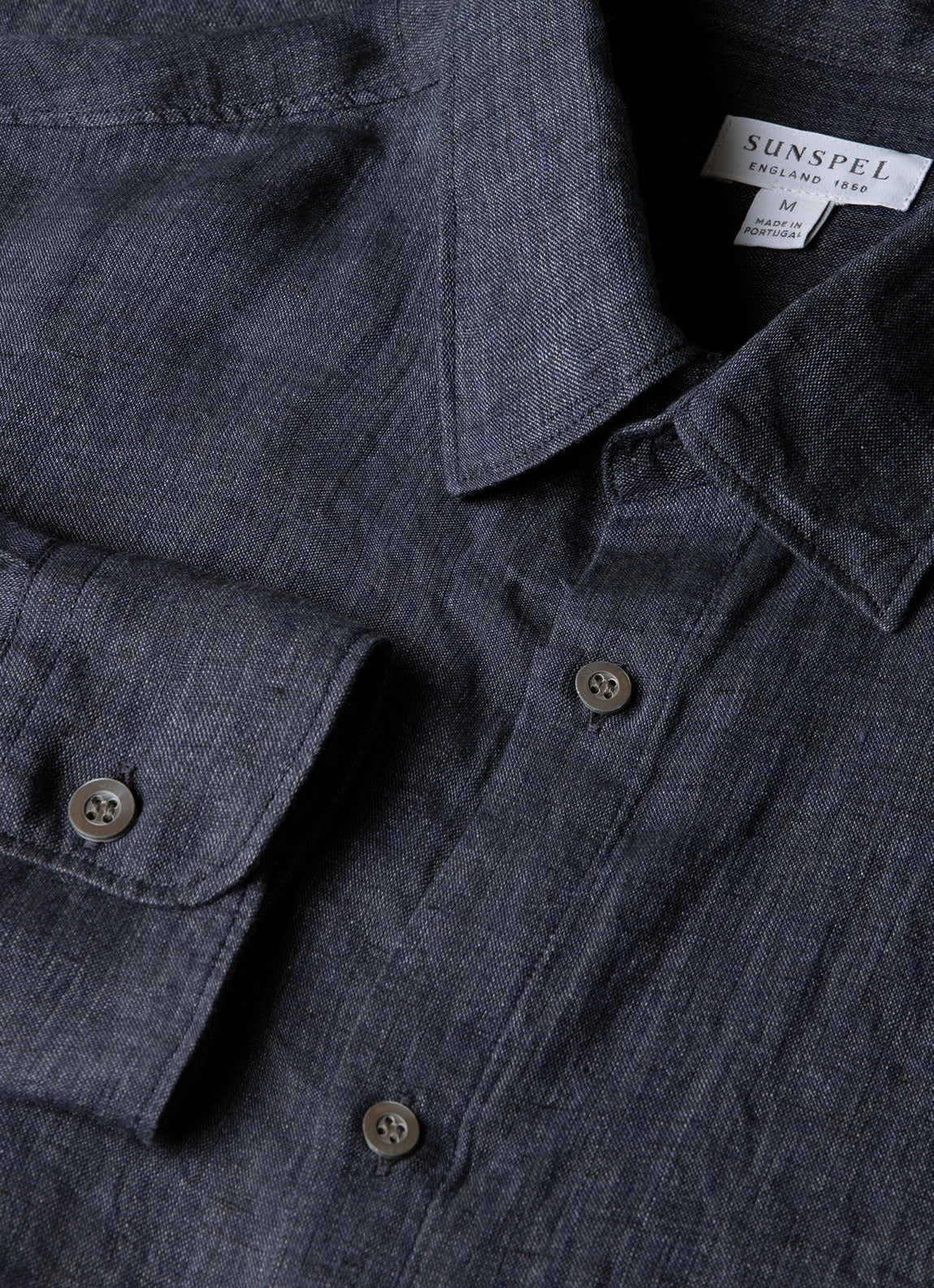 Men's Linen Shirt in Navy Melange