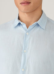 Men's Linen Shirt in Light Blue