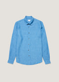 Men's Linen Shirt in Cool Blue