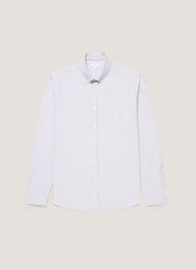Men's Button Down Oxford Shirt in White/Navy