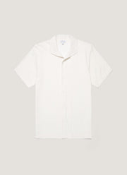 Men's Short Sleeve Textured Jersey Shirt in Ecru