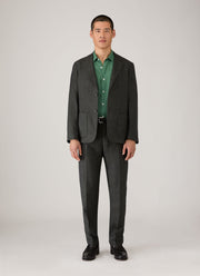 Men's Short Sleeve Linen Shirt in Bright Green