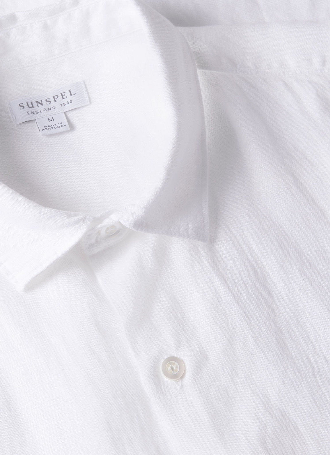 Men's Short Sleeve Linen Shirt in White