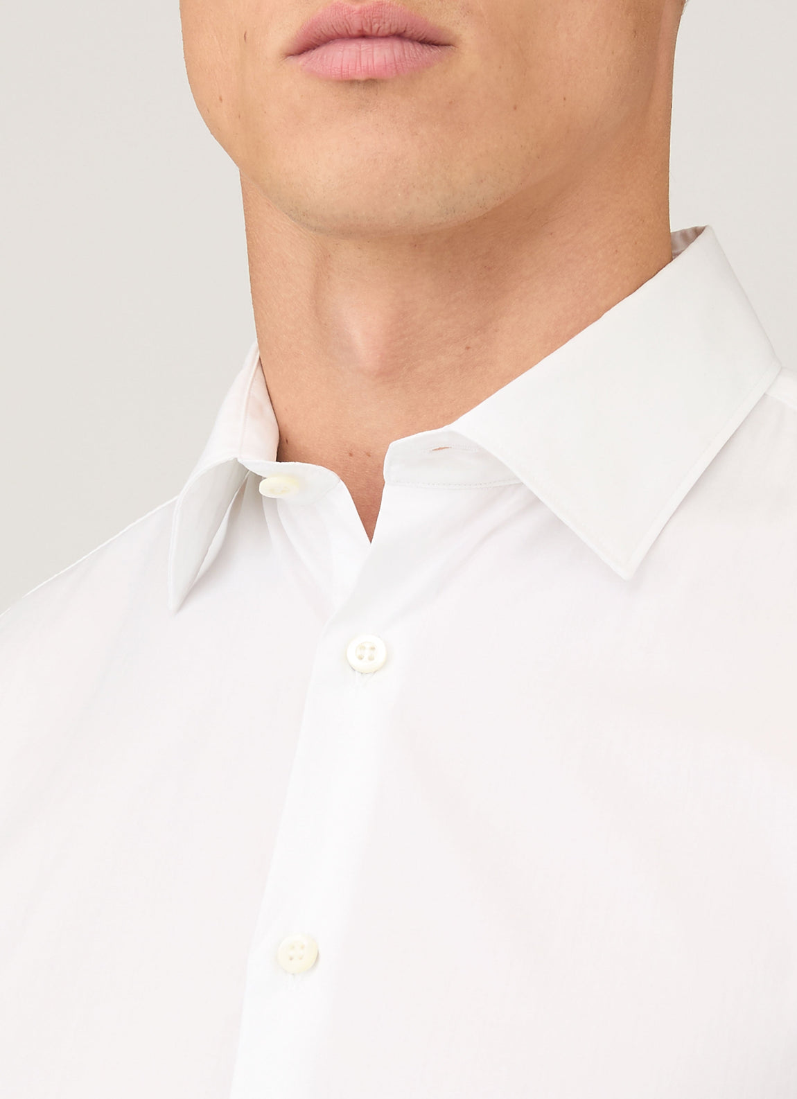 Men's Cotton Stretch Shirt in White