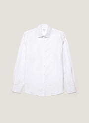 Men's Sea Island Cotton Linen Shirt in White