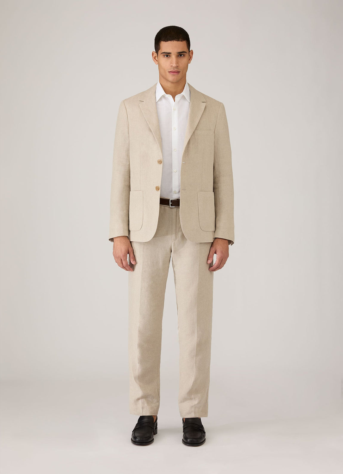 Men's Sea Island Cotton Linen Shirt in White
