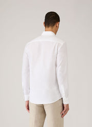 Men's Sea Island Cotton Linen Shirt in White