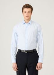 Men's Smart Poplin Shirt in White/Light Blue