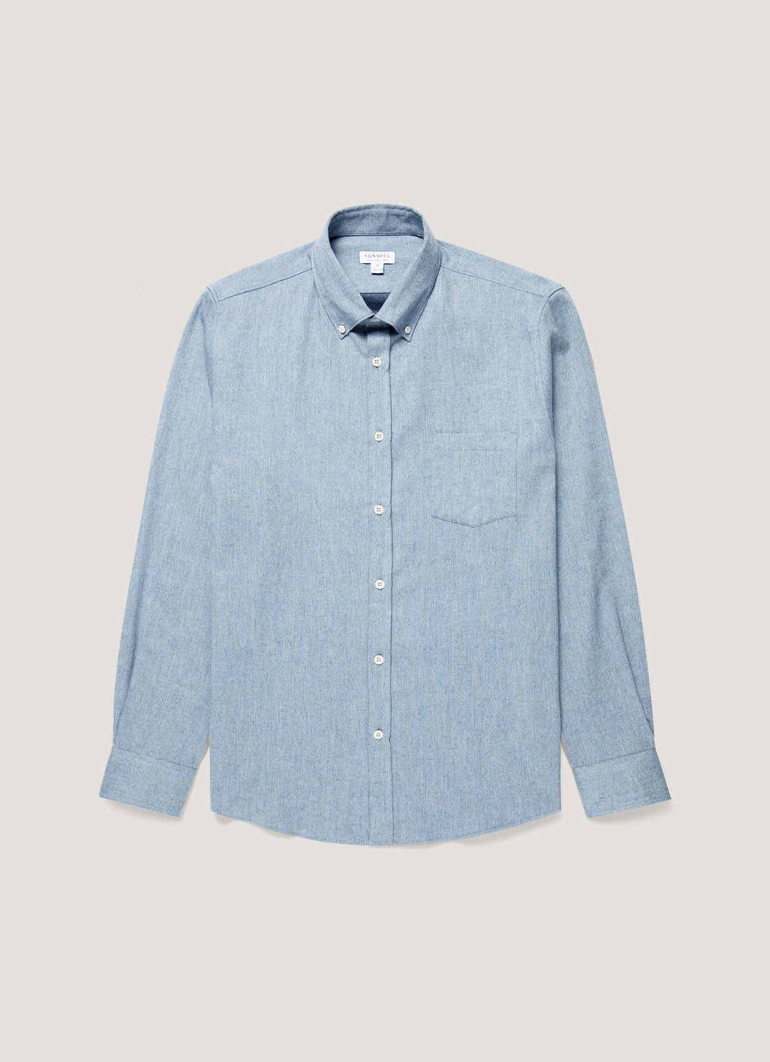 Men's Button Down Flannel Shirt in Powder Blue Melange