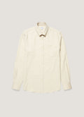 Men's Button Down Flannel Shirt in Ecru Melange