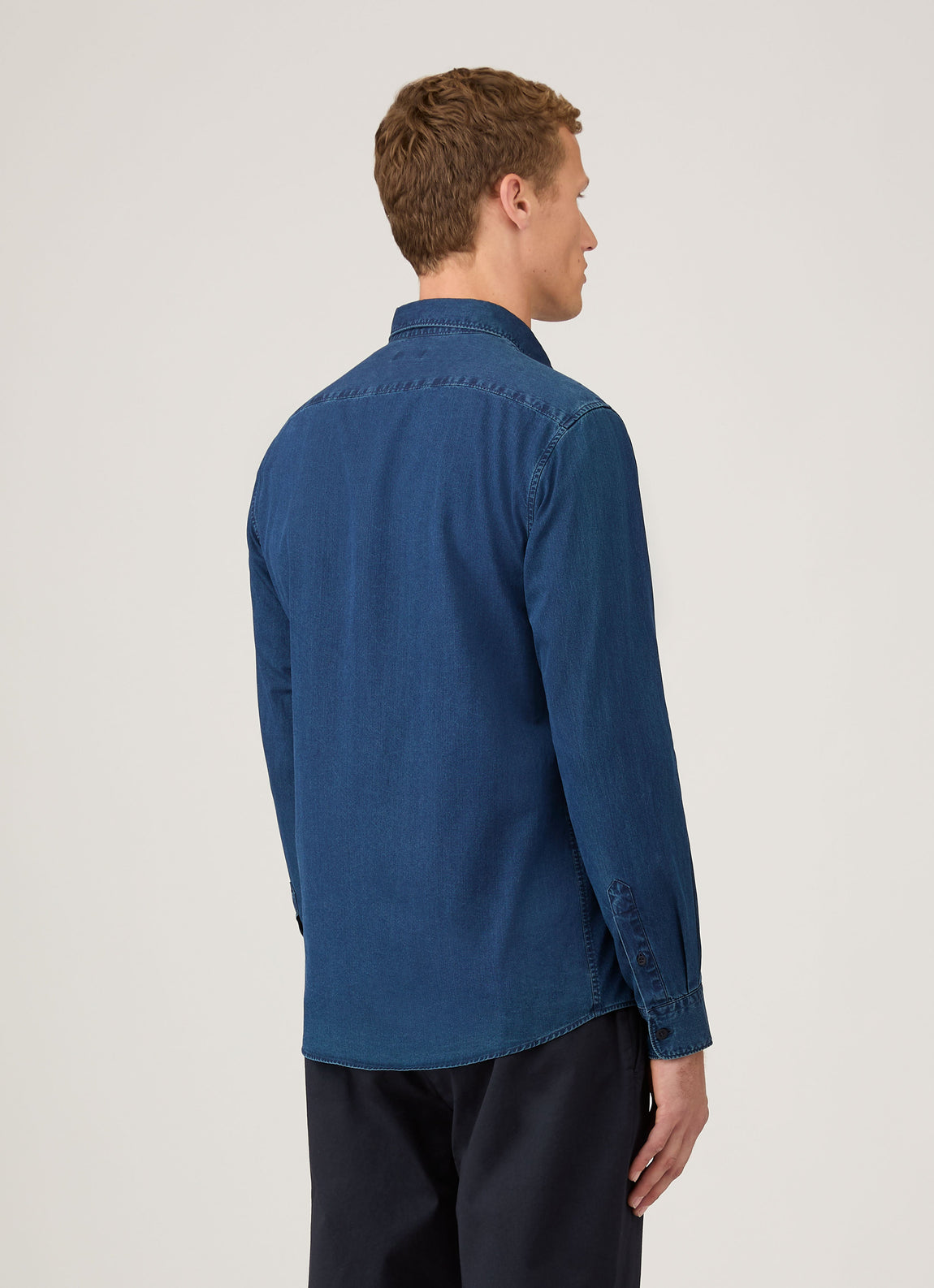 Men's Button Down Denim Shirt in Indigo
